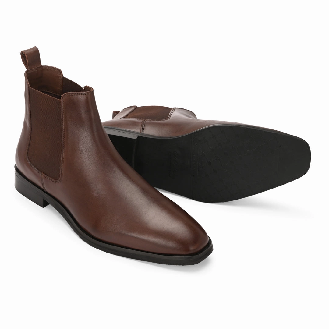 Lucky Chelsea Boots Comfortable  Brown Crust Leather Chelsea Boots for Men