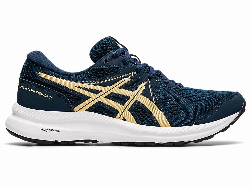 Women's Asics Gel-Contend 7, French Blue/Champagne, 6 B Medium Asics Shoes Uae