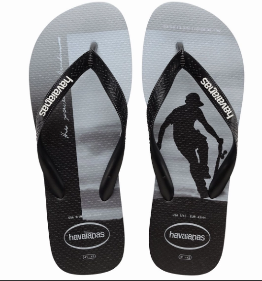 Slim Leather Flip Flops 4127920 - HYPE SANDAL BLACK/BLACK/WHITE/WHITE