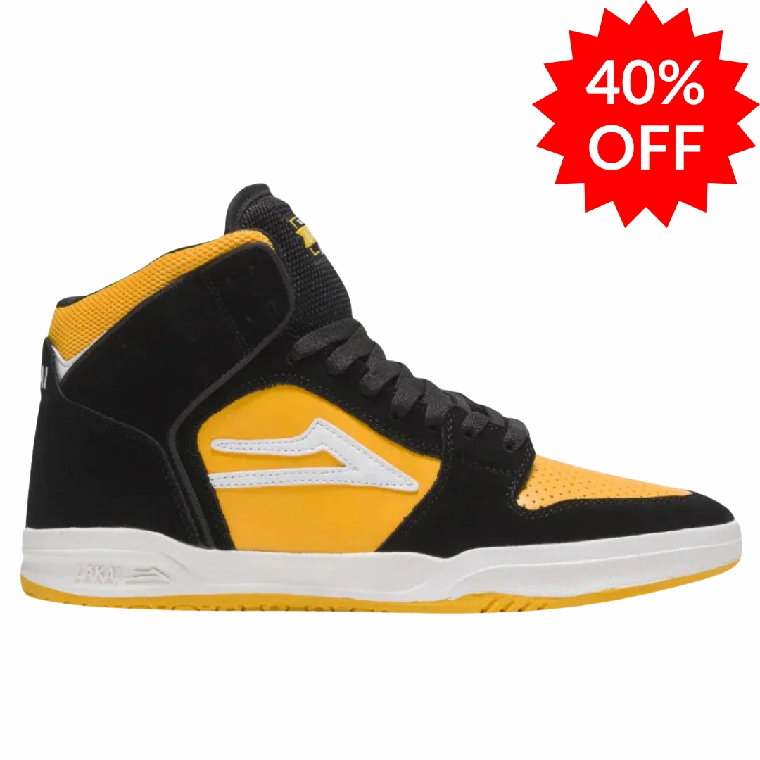 Lakai Telford - Black / Yellow Suede - Skate Shoes Near Me Cheap Skate