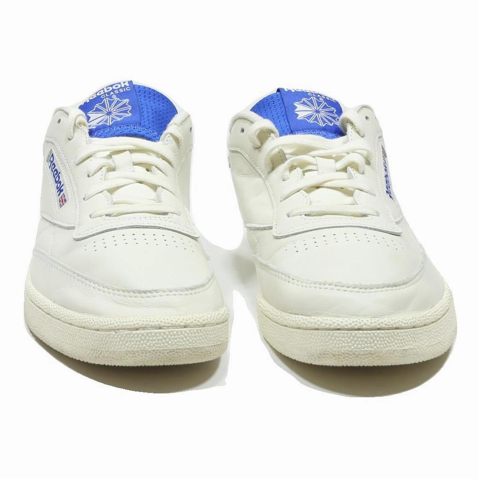 Ankle Boots With Heels REEBOK Club C Mens Low Top Trainers White Blue Synthetic UK 8.5 Classic Shoes