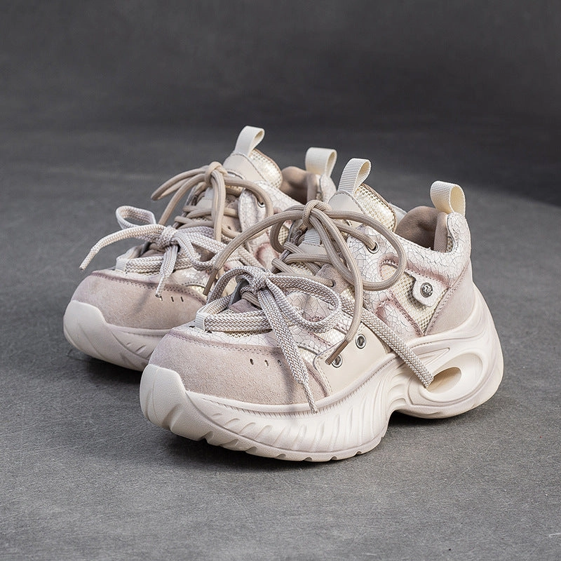 Sneakers Rubber Running Shoes Women's Fashion Breathable Chunky Platform Sneakers