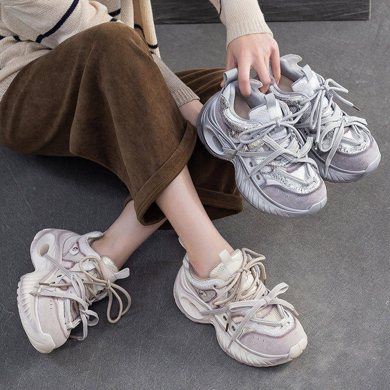 Women's Fashion Breathable Chunky Platform Sneakers Spring Sneakers