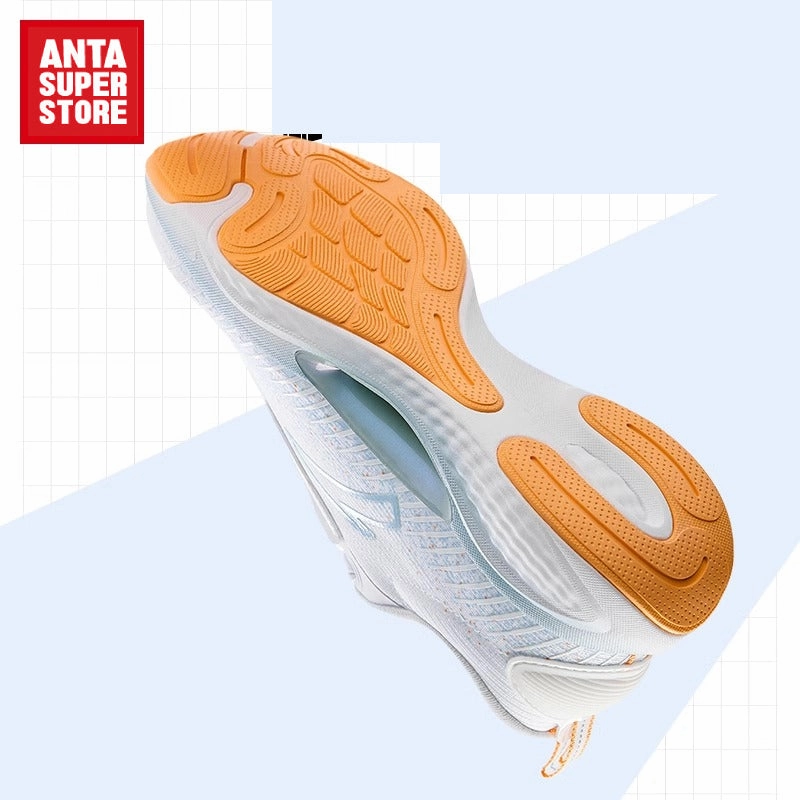 George Snow Boots ANTA  Women Rebound Running Shoes 122515556U-1 -Pure White/ Light Blue/Foam Green (Kasut Larian/Kasut Joging Perempuan)