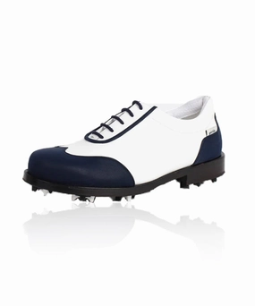 Giclee Women's Under Score Premium Leather Golf Shoes - Navy Premium Golf