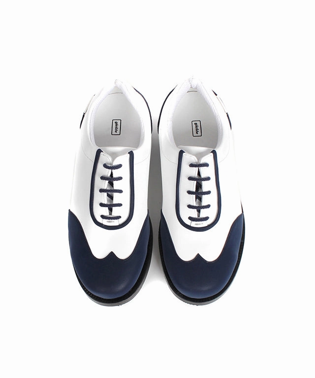Giclee Women's Under Score Premium Leather Golf Shoes - Navy Best Waterproof Spikeless Golf