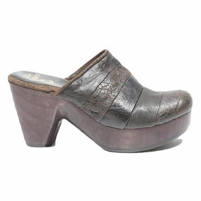 CORDERO Leather Womens Mules Brown & Dark Brown UK 4 Comfortable Slip On Chunky Vans Slip On Mule Trk Shoe