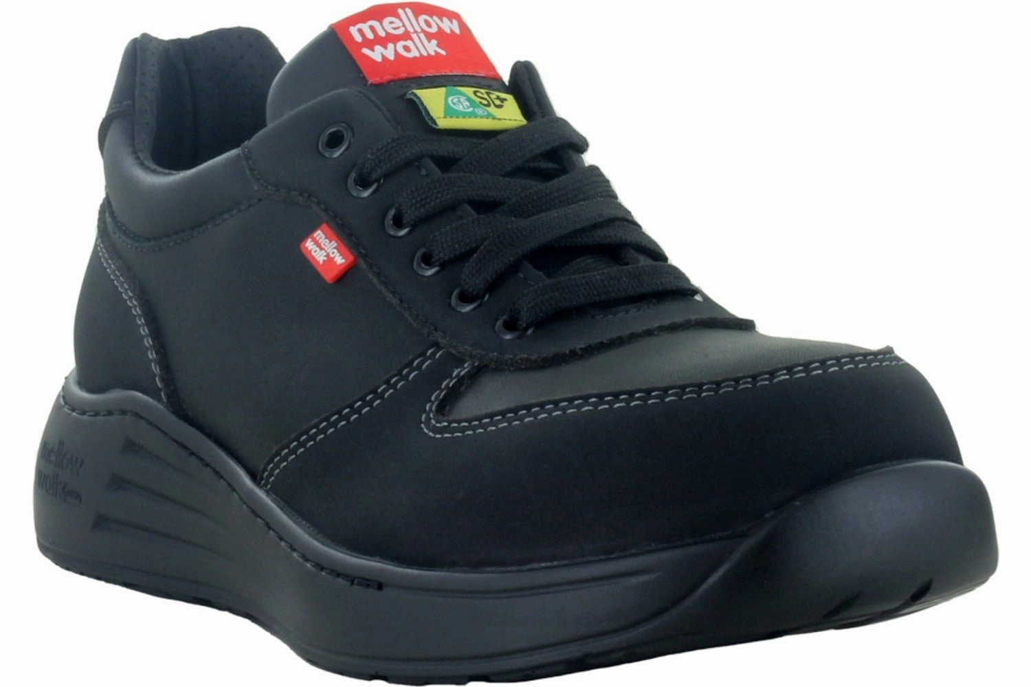 Cowboy Style Work Boots Mellow Walk Womens Motion PR SD35 Black Leather Athletic Work Shoes