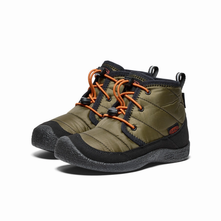 Big Kids' Howser II Waterproof Chukka  |  Dark Olive/Gold Flame Jands Snow Boots