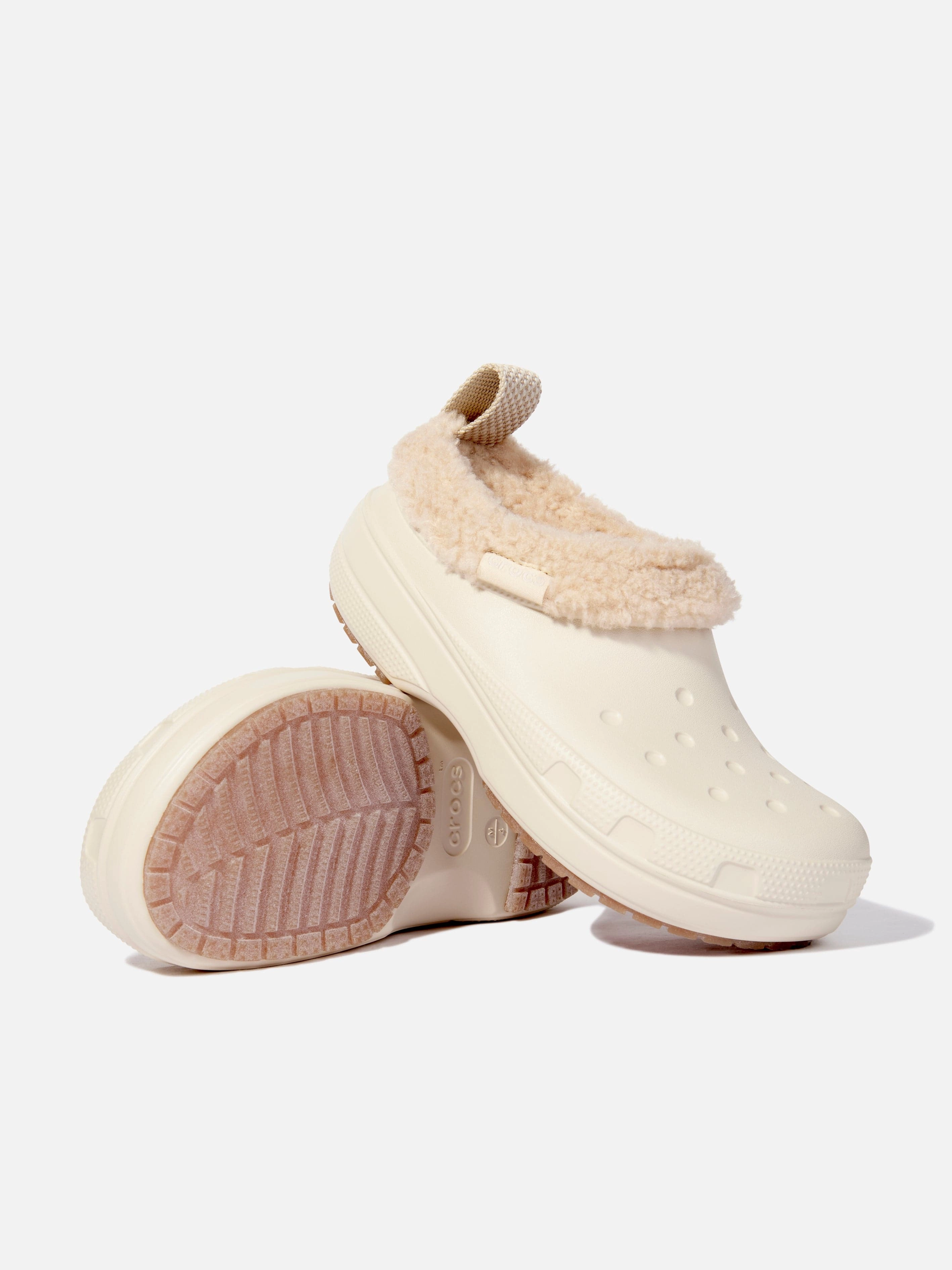 Crocs Kids Classic Lined Shorty Clog in Ivory Sven Clogs Sale