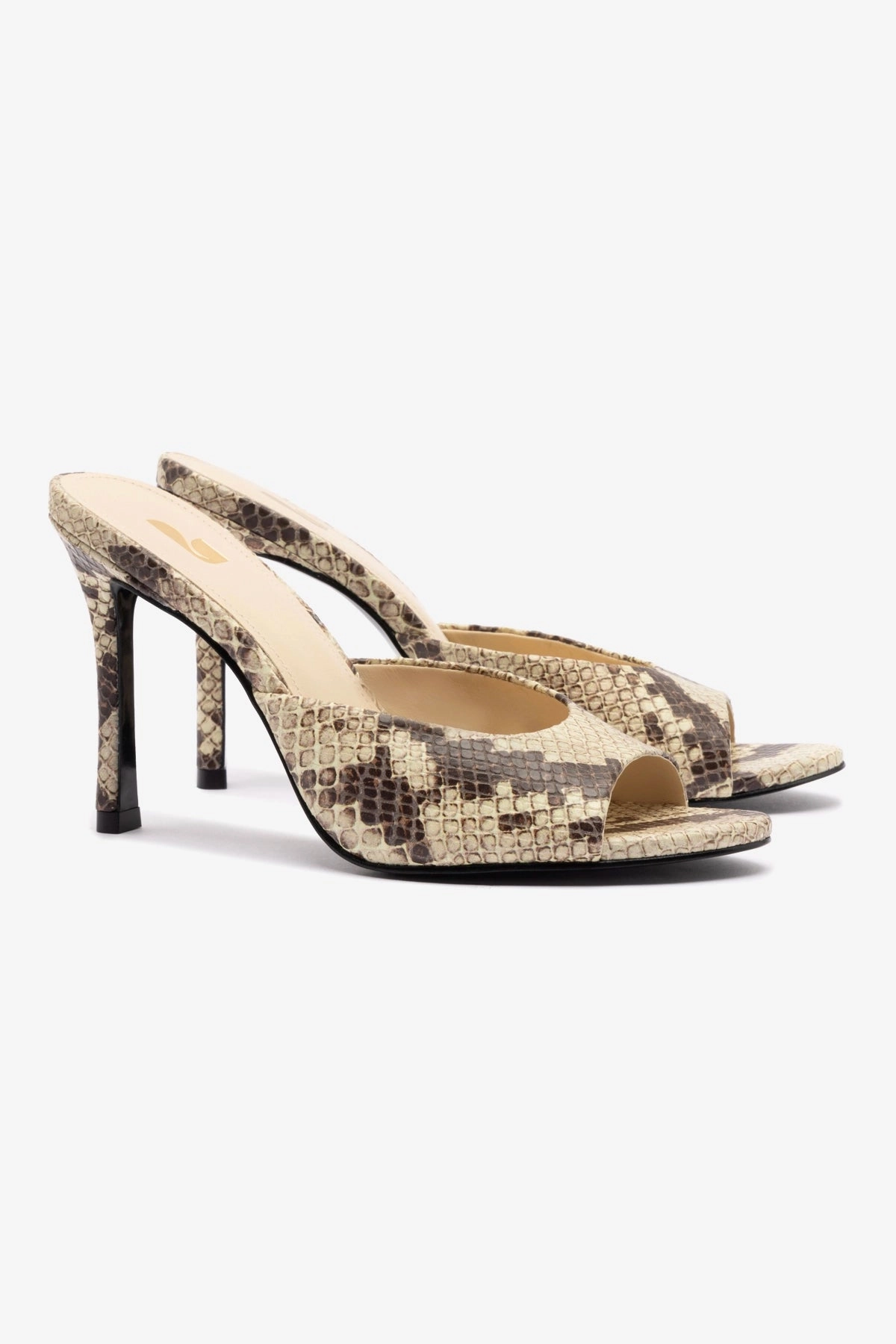 Jasmine Hi Mule In Snake Printed Neutral Splendid Mule Shoes