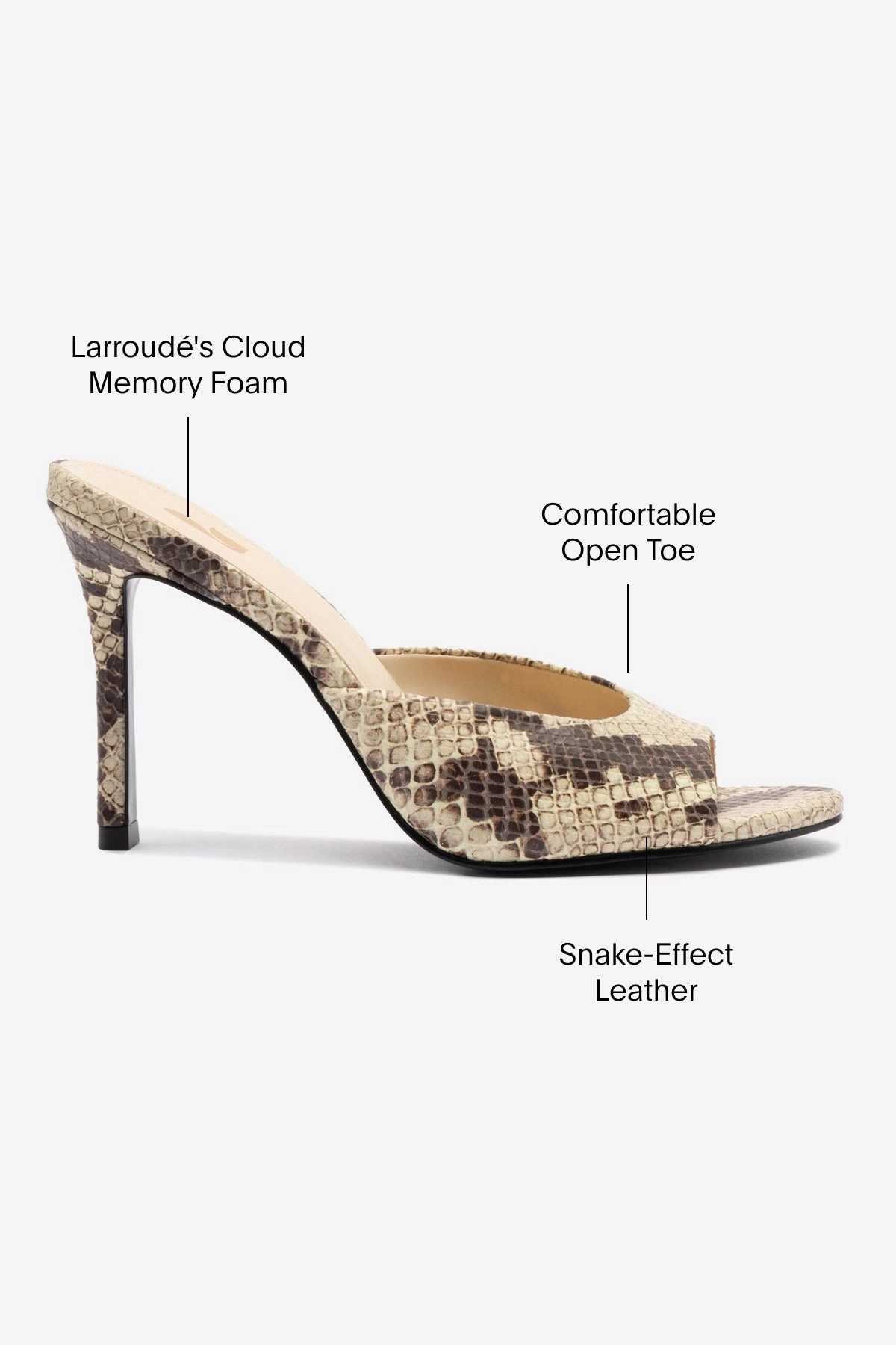 Jasmine Hi Mule In Snake Printed Neutral Outdoor Mule Shoes