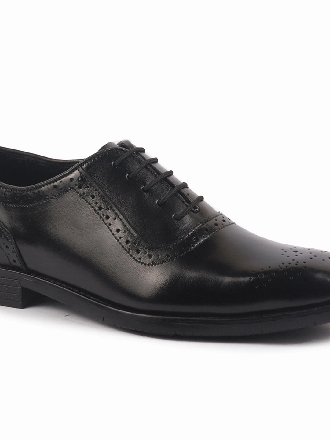 Men Black Genuine Leather Formal Classic Lace Up Brogue Shoes for Work|Tuxedo Lace Up Shoes Steel Toe Construction Work Boots