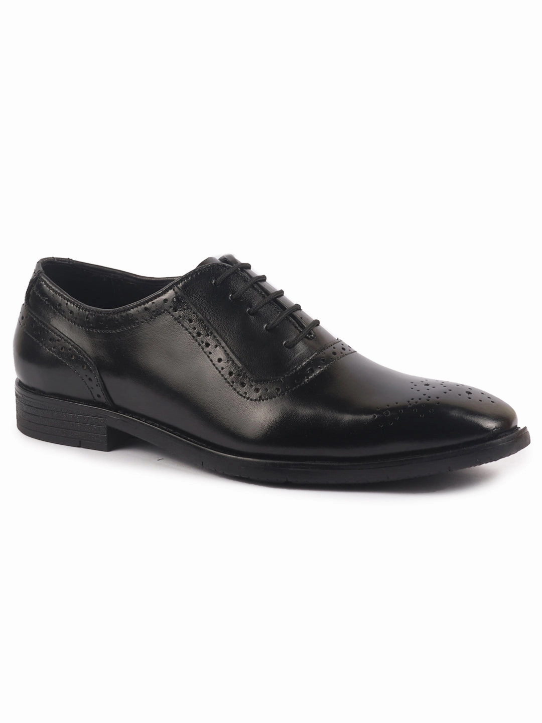 Men Black Genuine Leather Formal Classic Lace Up Brogue Shoes for Work|Tuxedo Lace Up Shoes Good Light Work Boots