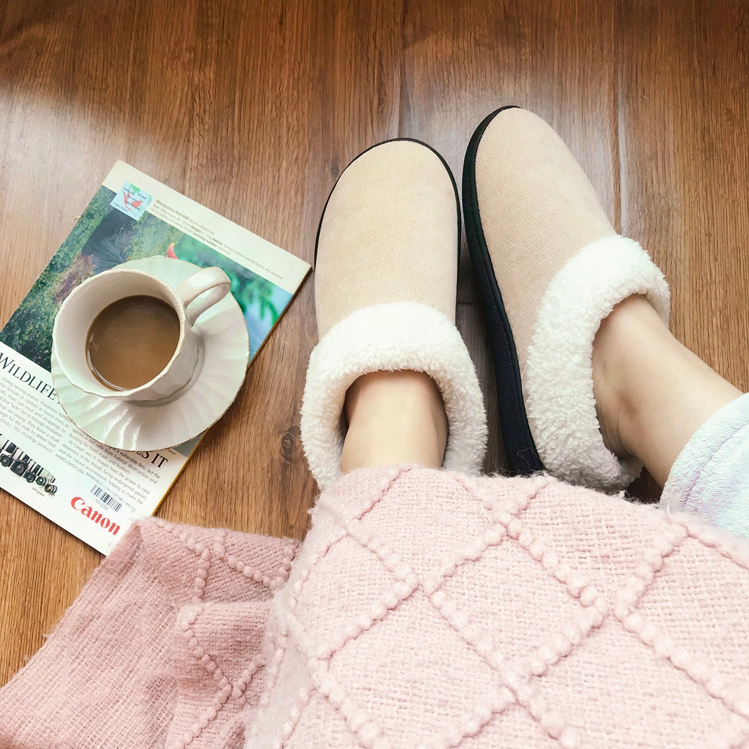 VONMAY Women's Slippers Memory Foam Fuzzy House Shoes Indoor Outdoor Work Boots With Boa System