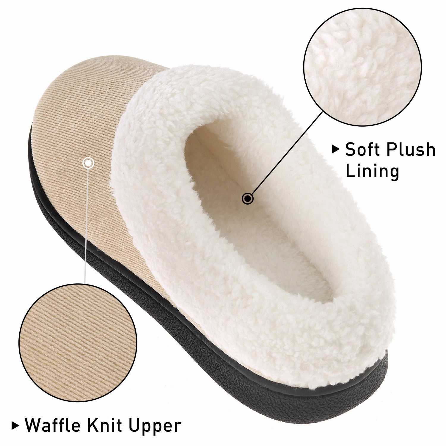 VONMAY Women's Slippers Memory Foam Fuzzy House Shoes Indoor Outdoor Best Work Boots 8 Inch