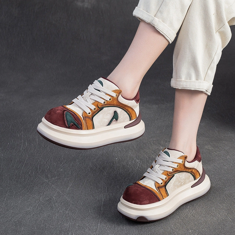Women's Fashion Color-Blocked Chunky Platform Sneakers Range Exp Low-top Sneakers