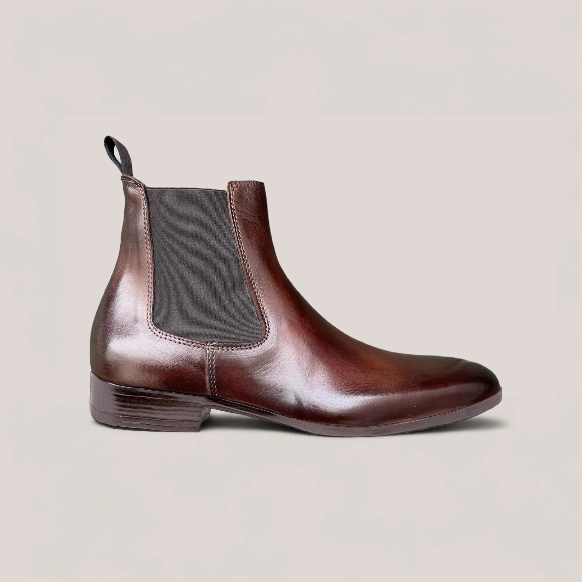Bergamo - Mahogany Brown Leather - Chelsea Boots Sand Chelsea Boots