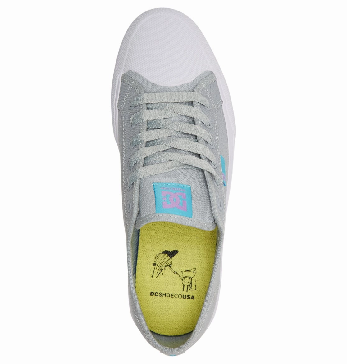 DC Skateboard Shoes Manual RT Cat and Cloud Grey/Grey/Blue Mens Skate Sizes Compared To Shoe Sizes