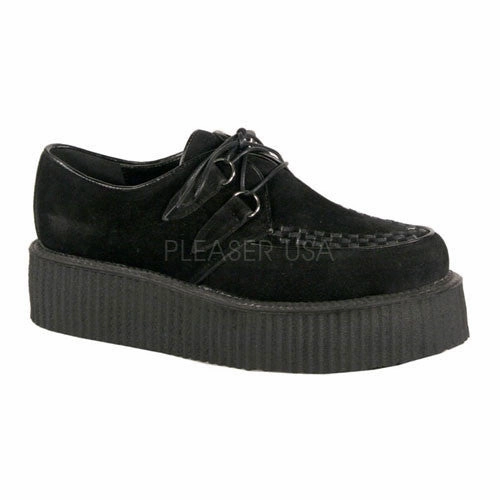 DEMONIA V-CREEPER-502S Men's Black Veggie Suede Creepers Factory Work Boots