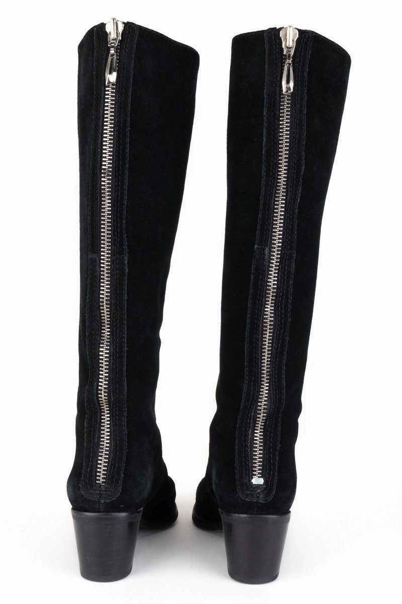 Haylie Knee High Boot Diane Von Furstenburg Black Suede Knee High Boots 8