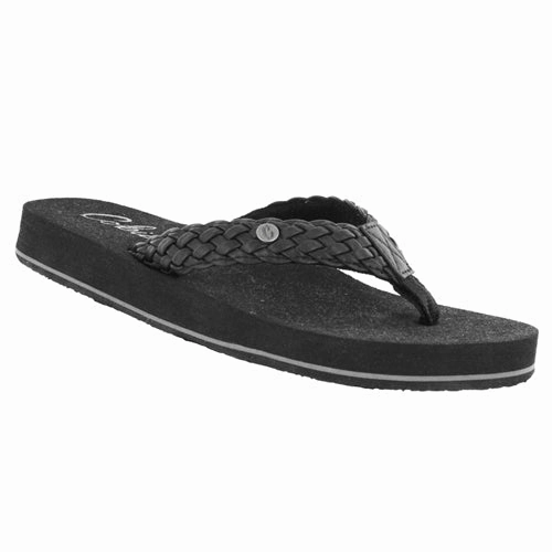 Leather Wedge Flip Flops Braided Bounce