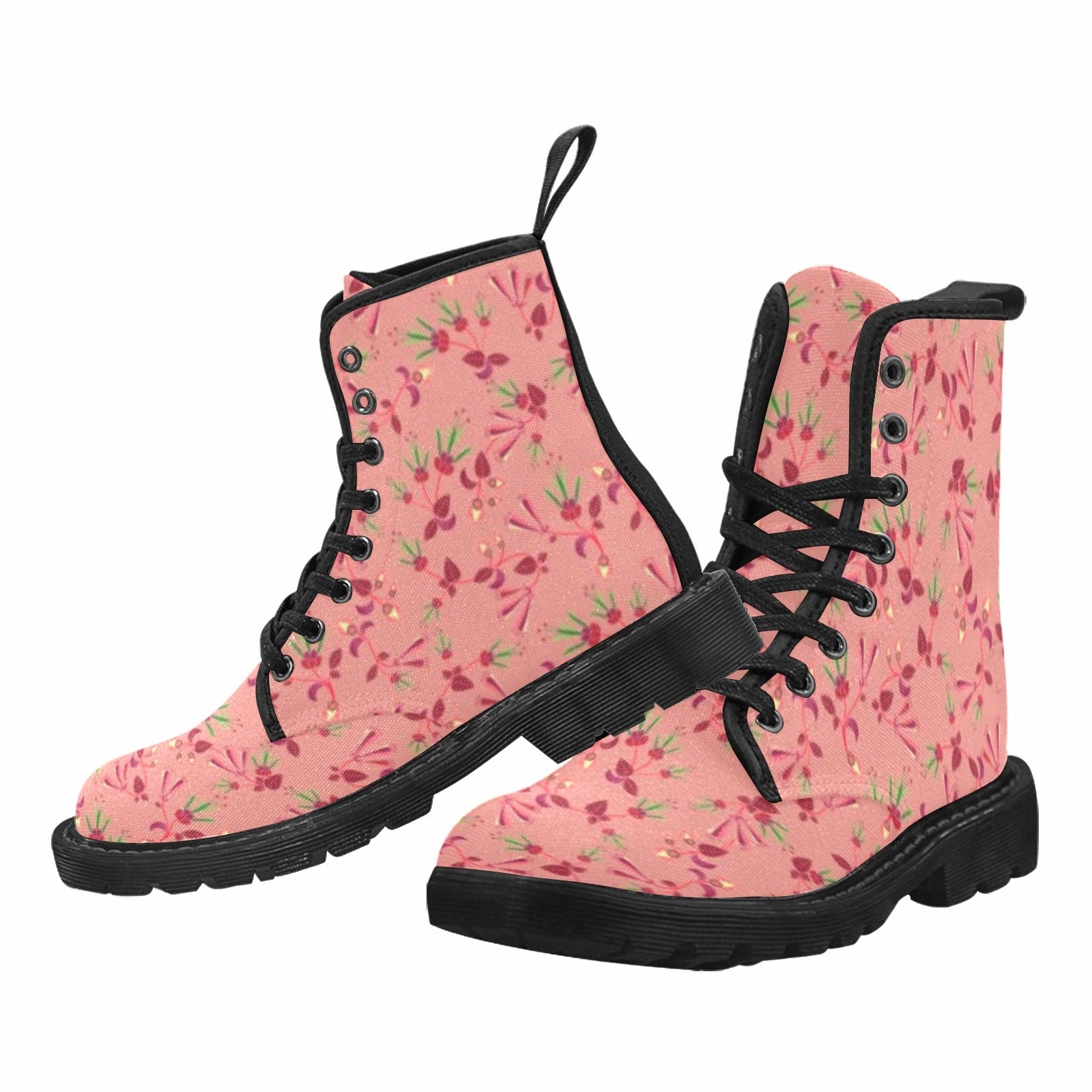Combat Boots Size 9.5 Swift Floral Peach Rouge Remix Boots for Men (Black)