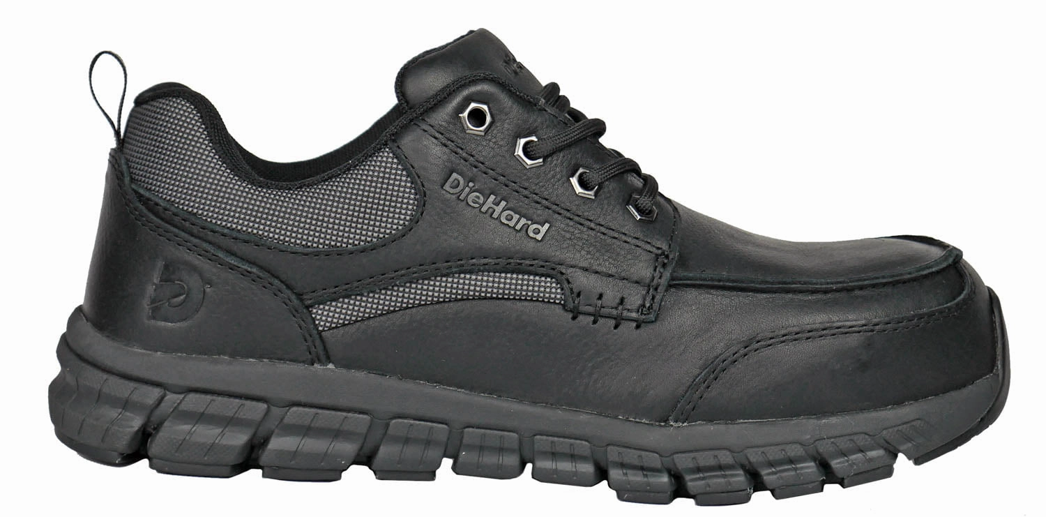 DieHard Mens Sunbird Black Leather Full-Grain Tumbled Work Shoes 6.5 D Work Boots Springfield Mo
