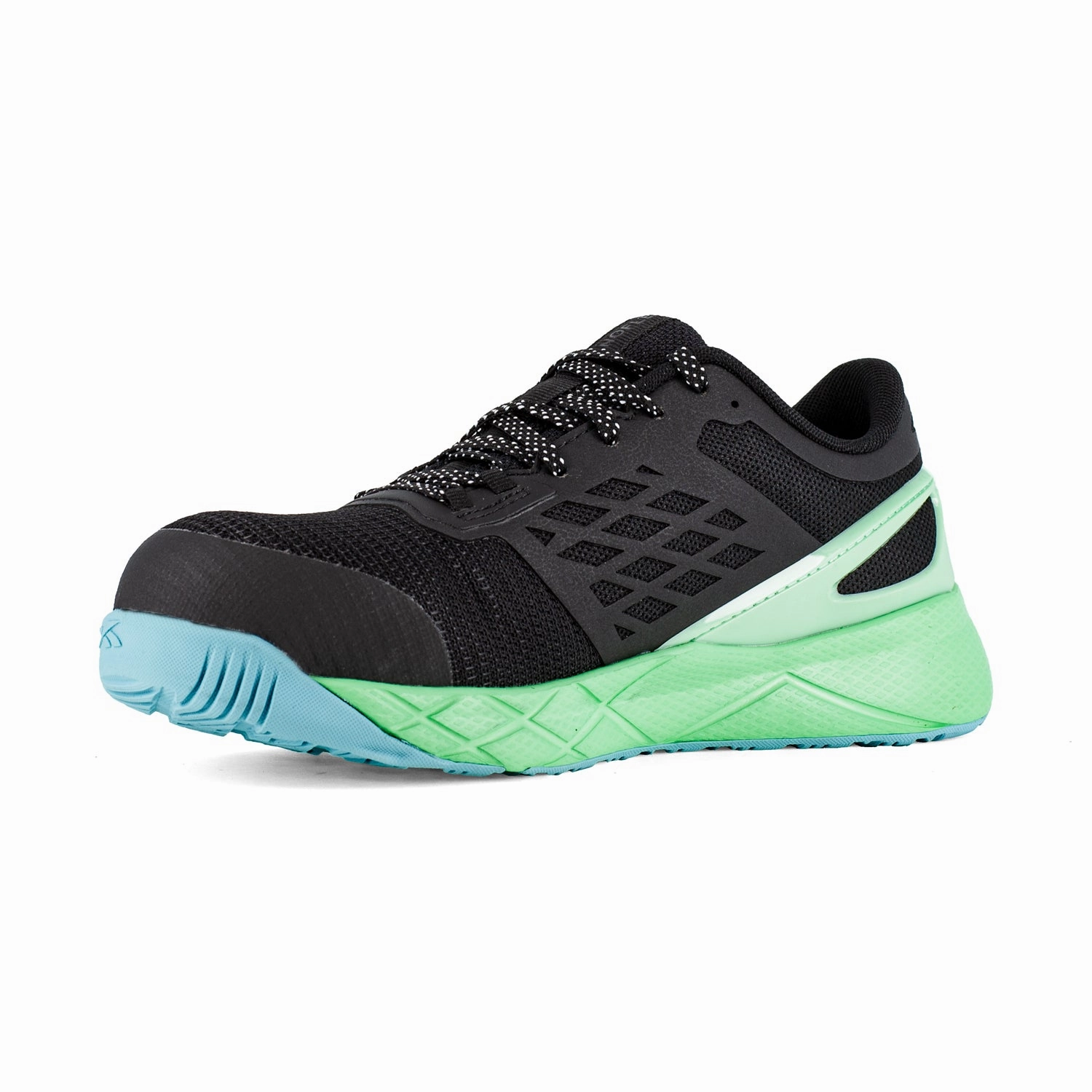 Pull On Work Boots Steel Toe Reebok Womens Nanoflex TR Black/Seafoam Mesh CT Athletic Work Shoes