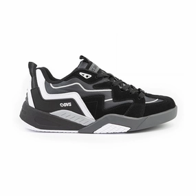 Front Skate Shoes DVS Shoes Devious Black/Charcoal/White Suede Mens