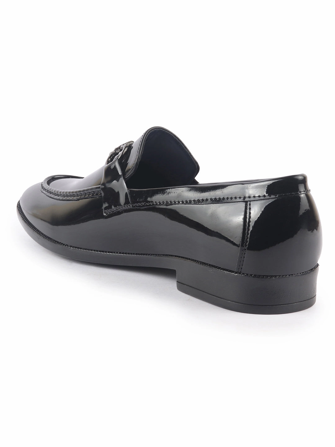 Men Black Horsebit Buckle Patent Leather Wedding Formal Slip On Mocassin Shoes|Extra Cushioned Insole Tuxedo Loafers for Party, Reception, Cocktail|Memory Cushioned Insole Steel Toe Waterproof Insulated Work Boots