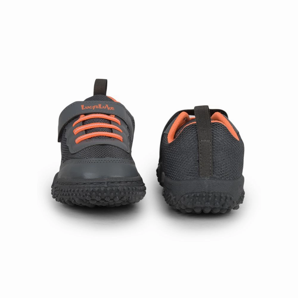 Lucy & Luke Grey Sports Non Lacing Shoes For Kids QUICK-1 By Liberty Walking Around Europe Good