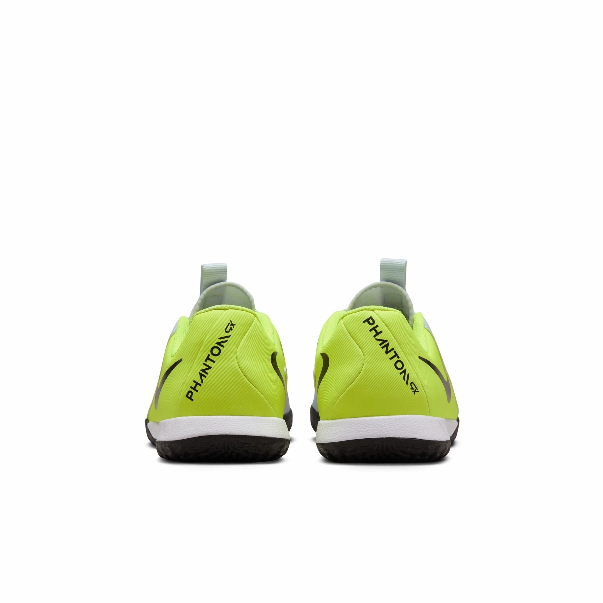 Nike Junior Phantom II Academy IC Indoor Soccer Shoes - Metallic Silver/Black Volt Cleats With Wide Toe Box Soccer