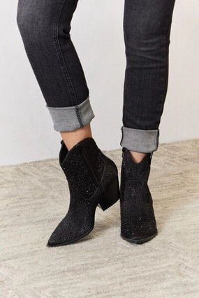 East Lion Corp Rhinestone Ankle Cowboy Boots Paxton Ankle Boots