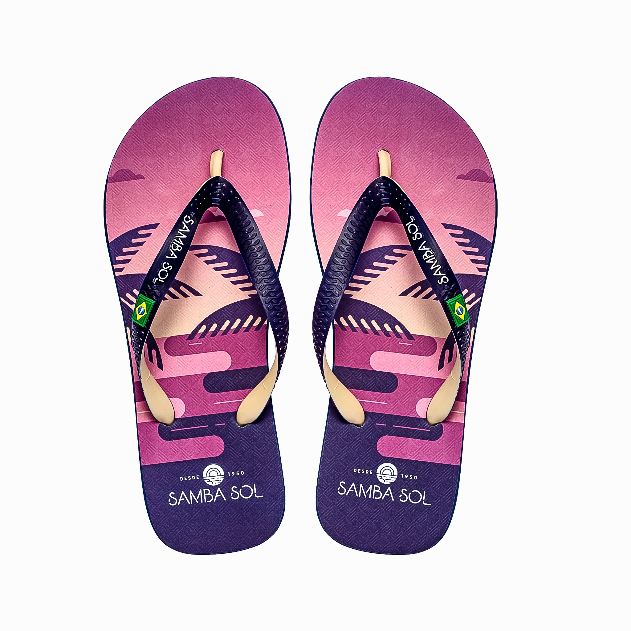 Flip Flops Crystals Samba Sol Men's Beach Collection Flip Flops - Copacabana