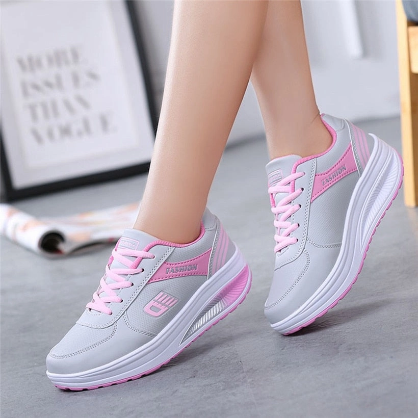 Outdoor Walking Shoes Skid-Proof PU Women Sport Shoes