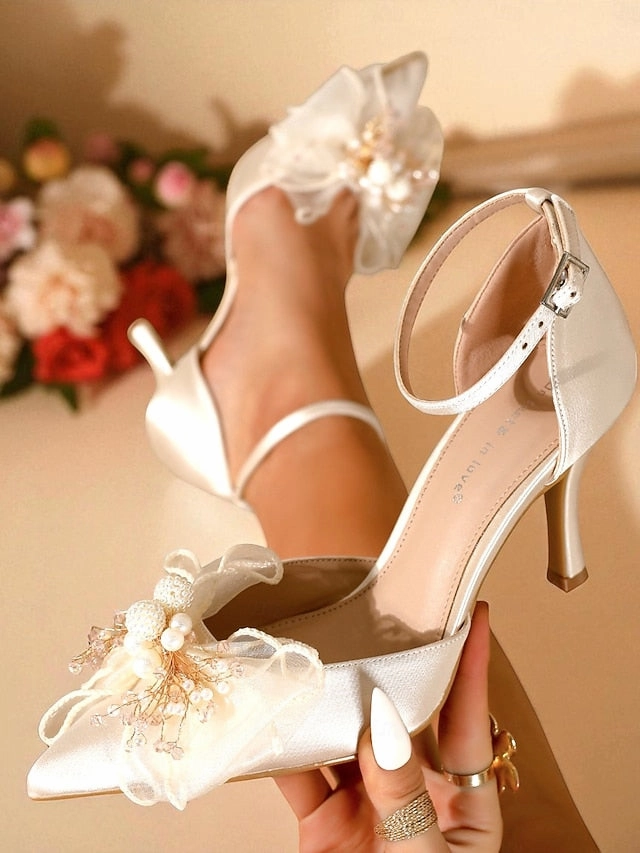 Pumps with Ankle Elegant Strap Bridal Women's - Satin Heels Toast Ankle