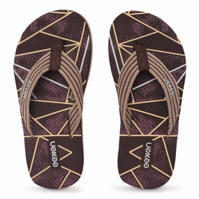 Eeken EFBGO2403S Brown Lightweight Washable Dailywear Durable Flip Flops For Men Flip Flops Fluffy