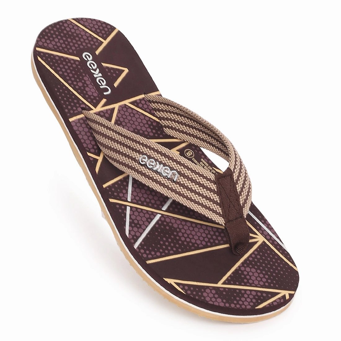 Box Flip Flops Eeken EFBGO2403S Brown Lightweight Washable Dailywear Durable Flip Flops For Men