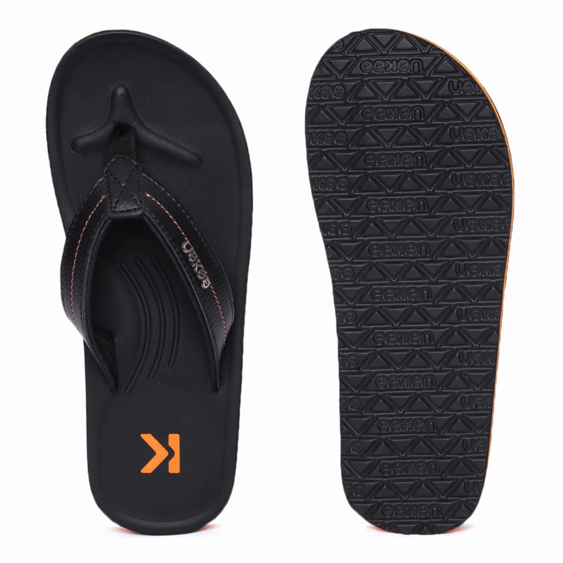 Arch Supports For Flip Flops Eeken EFBGO2409 Black Lightweight Washable Dailywear Durable Flip Flops For Men