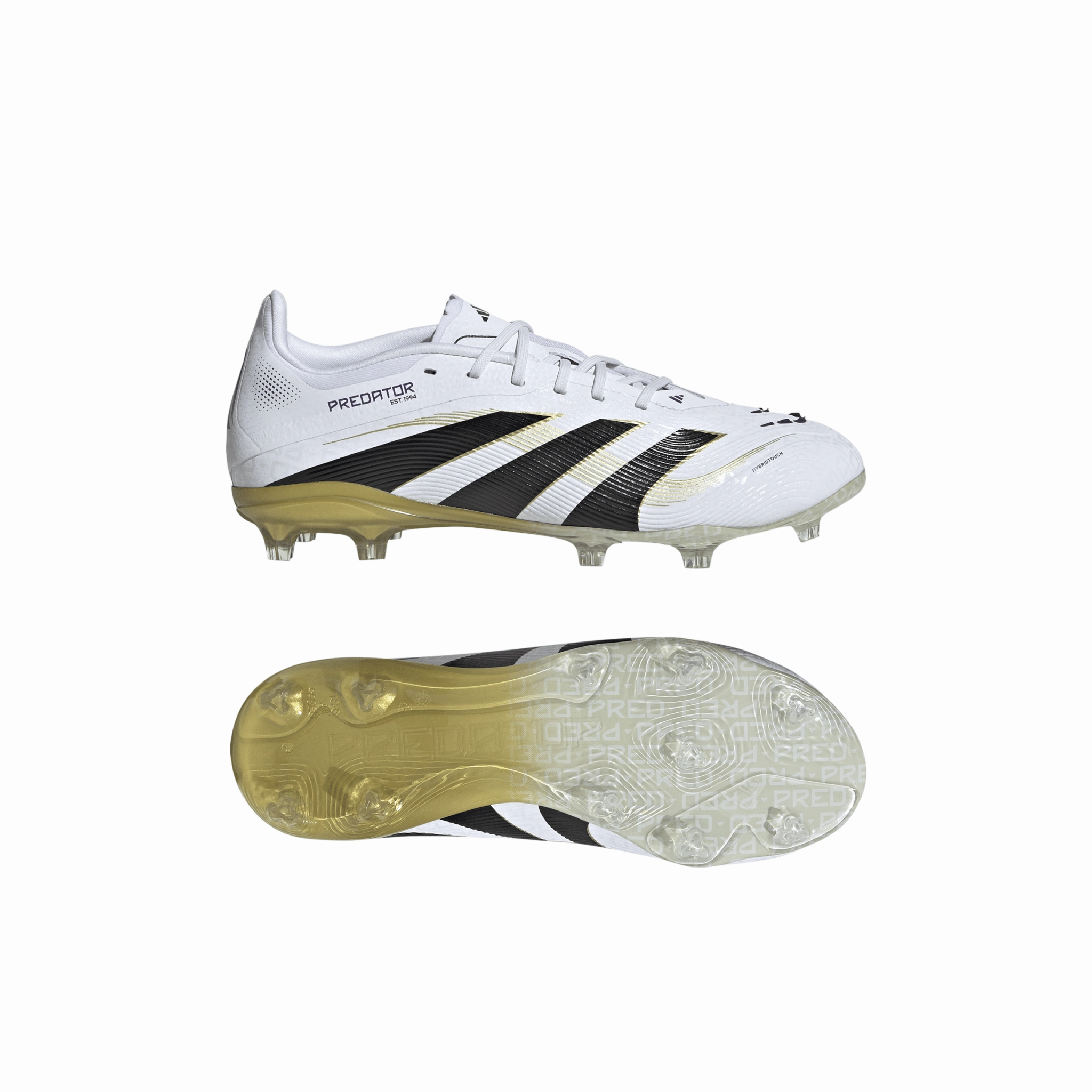 adidas Predator Elite Firm Ground Boots Kids White/Black Heel Pain From Soccer Cleats