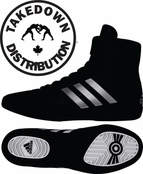 Combat Boots Front Adidas Shoe Wrestling Combat Speed 5  Black Silver