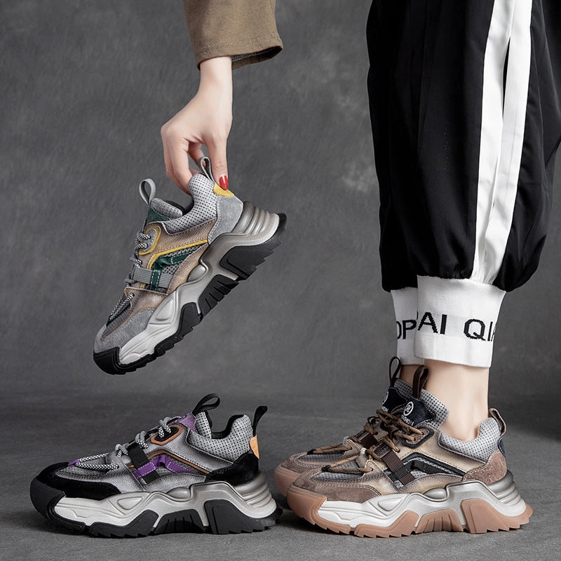 Boots Platform Sneakers Women Retro Patchwork Casual Platform Dad Sneakers