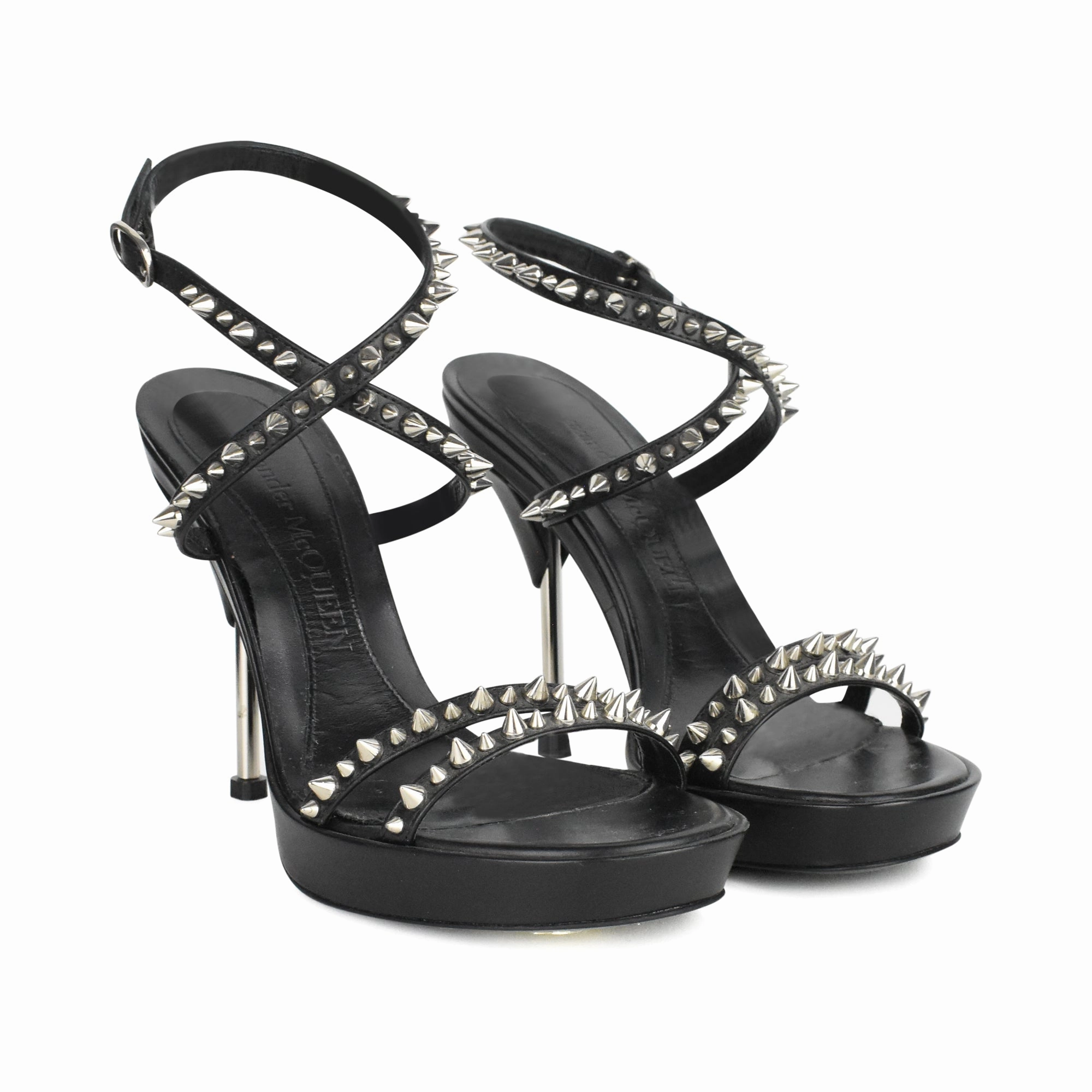 Alexander McQueen 'Punk' Sandals - Women's 38 20 Leather Ankle Boots