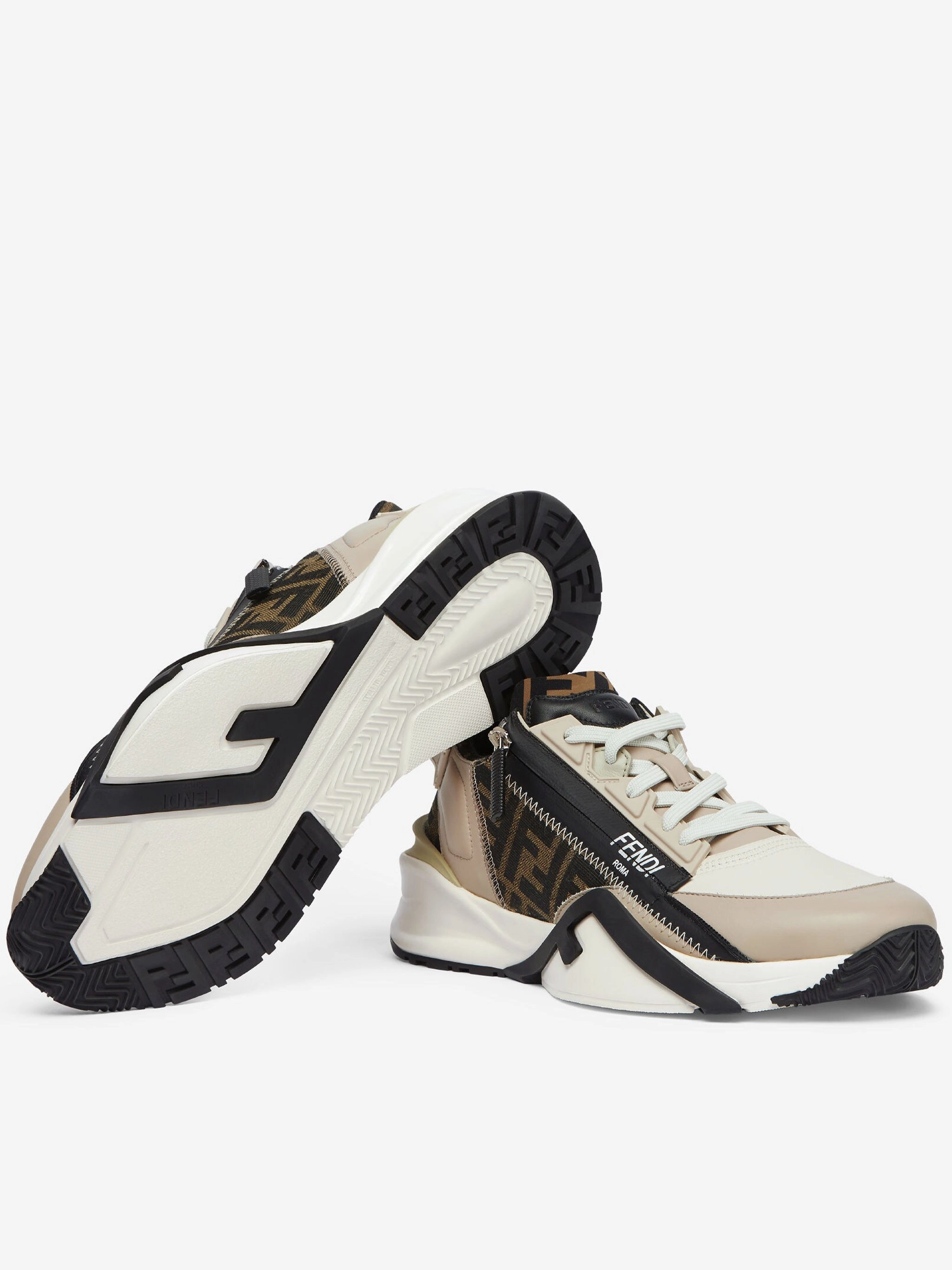 FENDI Luxury Leather Sneakers for Men - FW25 Edition Glitter High Top Sneakers