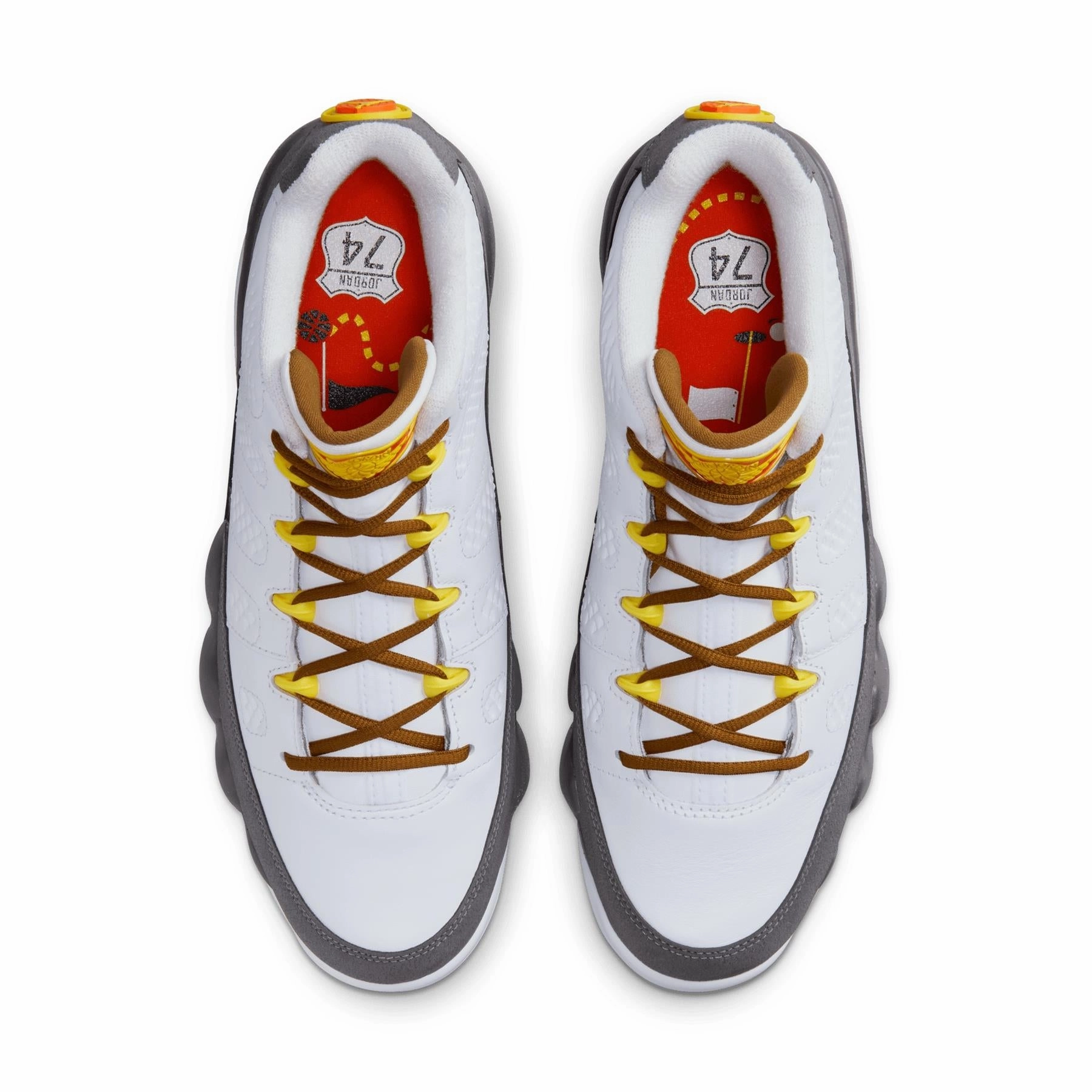 Air Jordan 9 NRG Retro Golf Shoes White/University Gold/Cool Grey Golf Shoe Bag Tom Golf