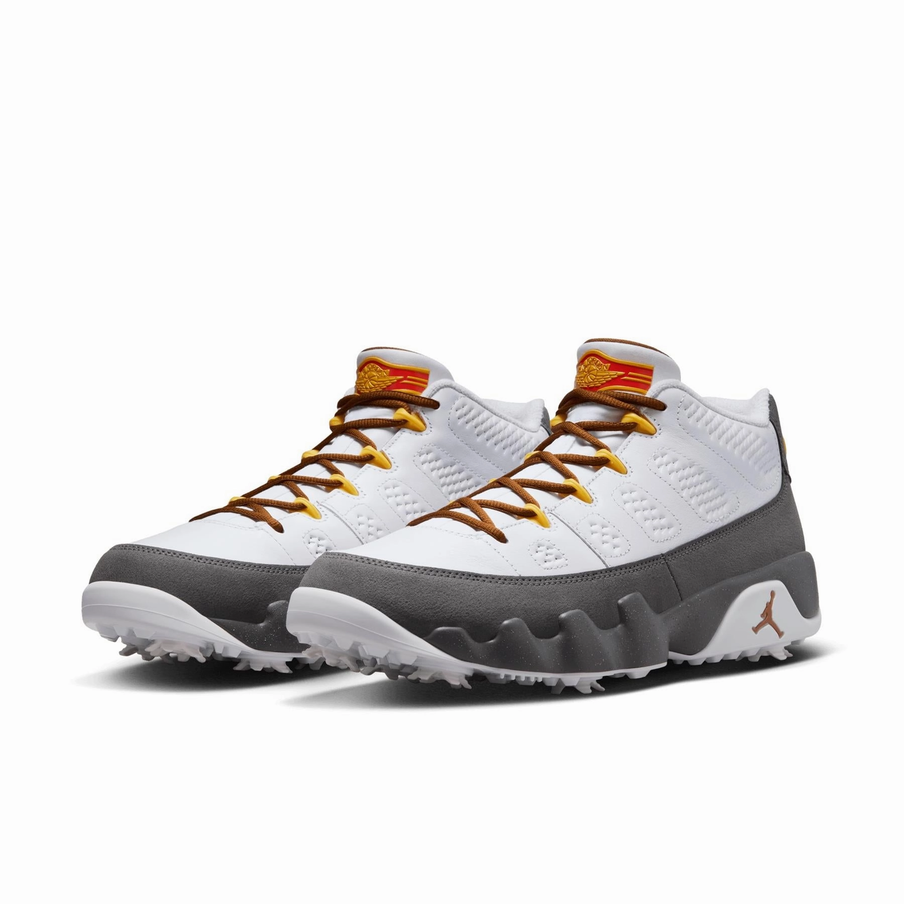 Air Jordan 9 NRG Retro Golf Shoes White/University Gold/Cool Grey Fj Quantum Golf Shoe