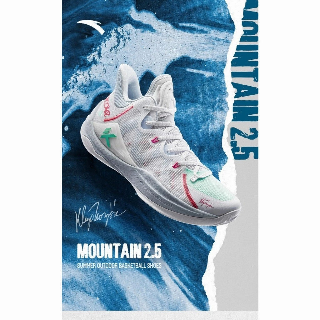 Lotto Youth Soccer Cleats ANTA Men Mountain 2 Basketball Shoes 1124B1602-4 -WHITE/SHALLOW GREEN (Kasut Keranjang Lelaki)