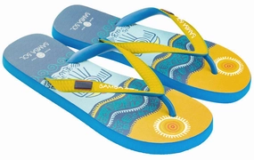 Samba Sol Men's Countries Collection Flip Flops - Belize Evidence Of Wearing Flip Flops On A Sunny Day