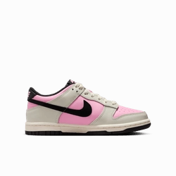 Nike "Dunk Low" GS - Pink Rise / Black / Light Orewood Brown Light Nike Tennis Shoes